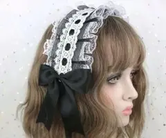 ロリータ ファッション に✨ ヘッドドレス カチューシャ コスプレ ゴスロリ