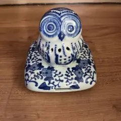 香炉　フクロウ　置物