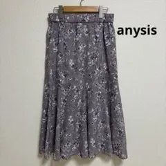 anysis エニィスィス 花柄 フレア スカート 2 Mサイズ オンワード樫山