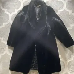 ROPE ロペ 毛皮 フェイクファーロングコート 黒 大きめ 日本製