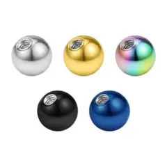 【5個】ボディピアス ボールキャッチ 16G 14G ステンレス キャッチのみ