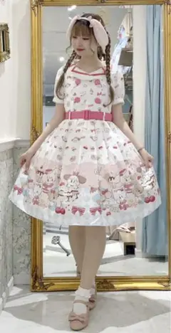 カ*！様 新品未使用　アクシーズファムkawaii mikko ジャンスカ ホワ アクシーズファムkawaii mikko コラボ ジャンスカ JSK ホワイト