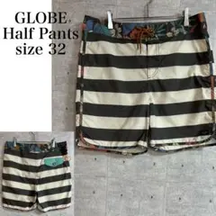 GLOBE 水着 ハーフパンツ ホワイト　グレー　ボーダー サイズ32