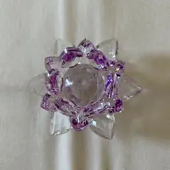 紫色クリスタル 蓮の花 サンキャッチャー