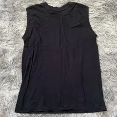 【美品✨】ブラック ノースリーブ トップス カットソー (M) 綿100%