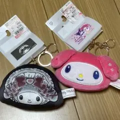 マイメロディ キーホルダー ぬいぐるみ　2点セット　大きめ　顔チャーム