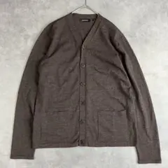 DKNY ディーケーエヌワイ ウールVネックカーディガンM ブラウン