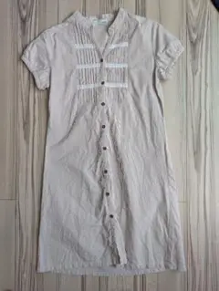 半袖　ベージュ　ワンピース　チュニック