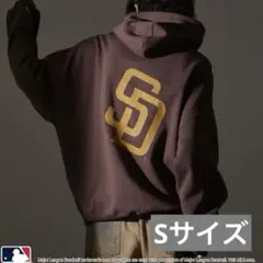 【別注】 MLB公式 サンディエゴ・パドレス 裏起毛バックロゴスウェットパーカー