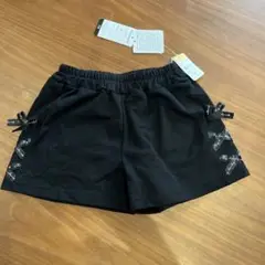 新品未使用　リボン付き黒ハーフパンツ