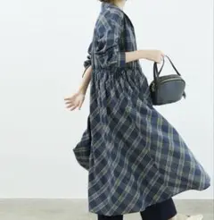 ネイビー系★ROPE'PICNIC ロペピクニック 開襟シャツアソートワンピース