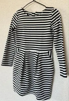 【古着】H&M ボーダー 長袖ワンピース