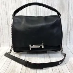【美品】トッズ チェーンショルダーバッグ ダブルT Mサイズ 2WAY