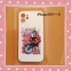 iPhone12ケース　ユニーク　落書き　ホワイト