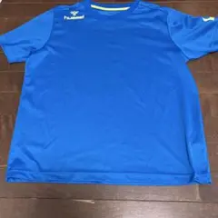 hummel 青 Tシャツ　Ｏサイズ
