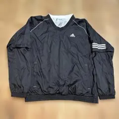 adidas 黒 Vネック ピステ　袖着脱可能　SIZE O/XG