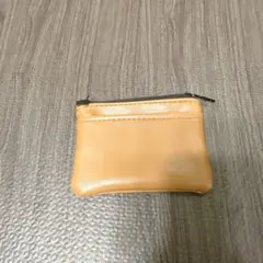 【美品】シンプル フェイクレザー ポーチ キャメルカラー 小物入れ