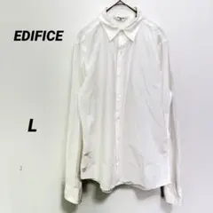 エディフィス 長袖 シャツ【L】40 日本製 ホワイト