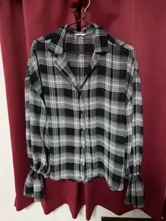 【INGNI】長袖チェックシースルーシャツ