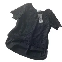 【新品未使用】KYOKO HIGA ブラックレース 半袖ブラウス トップス M