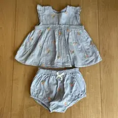 80㎝＊petit main さくらんぼ柄刺繍 セット