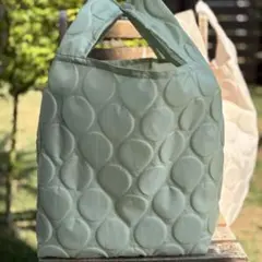 ナイロン生地エコバック ⭐︎エンボス加工 スプリンググリーン