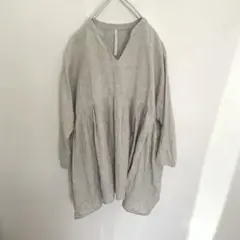 リネン100% ライトグレー チュニック