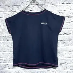 OUTDOOR フレンチスリーブ Tシャツ ネイビーカラー