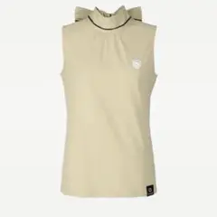 CPGGOLF リボンタイ付きノースリーブシャツ ベージュ