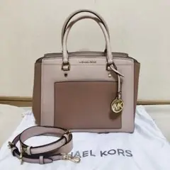 マイケルコース MICHAEL KORS ラージサッチェル ベージュピンク