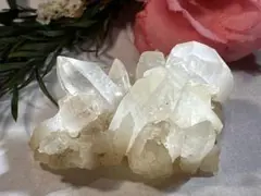ヒマラヤ✨ レインボー マニカラン産 ピンク水晶 原石 クラスター