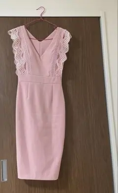 rinfarre ピンク レースフリルドレス S