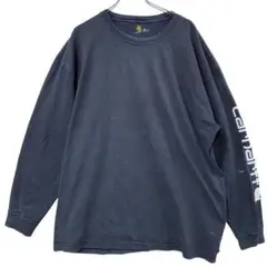 カーハート メンズロンT 2XL 黒 シンプル 袖プリント 大きめ【5057】