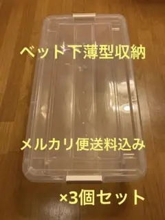 薄型 収納ケース キャスター付き ベッド下などに 3個セット