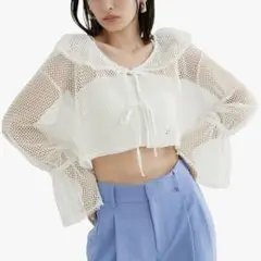 新品未使用　VIS メッシュフリルボレロ
