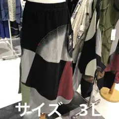 超大人気‼️和柄ろうけつ染めフレアー skirt❣️size3L