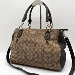 COACH コーチ ショルダーバッグ シグネチャー A4可 2way ブラウン