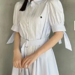 即日発送 dazzlin polo ヘムレイヤードシャツワンピース