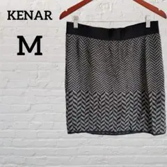 美品✨KENAR 【M】ヘリンボーン タイトスカート 膝丈 ブラック US古着