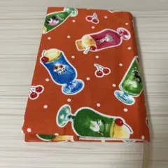 ハンドメイド　ブックカバー　文庫本サイズ　レトロ　オレンジ　クリームソーダ