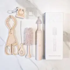 新品未使用、即購入OK❣電動哺乳瓶洗浄ブラシセット 哺乳瓶消毒はさみ付き