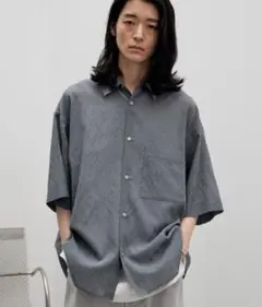 WYM LIDNM SHEER GEORGETTE SHIRT グレーМサイズ