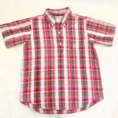 MIKIHOUSE ミキハウス 赤 チェック 半袖シャツ