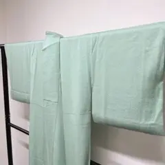 作家もの 青竹色の爽やかな色無地 着物