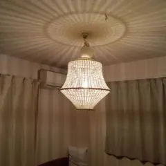 鍵編みペンダントライト。