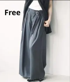 【O’fmus】ベルト付き タックワイドパンツ