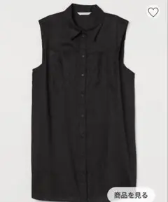 H&M ノースリーブシャツ　ブラック