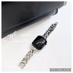 アップルウォッチ チェーン ベルト バンド アンティーク シルバー 銀