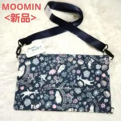 MOOMIN サティッシュ お散歩バッグ　ティッシュケース 斜めがけバッグ 紺色