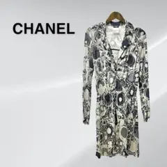 CHANEL シャネル 08P P32889 シルク 総柄 ワンピース ドレス